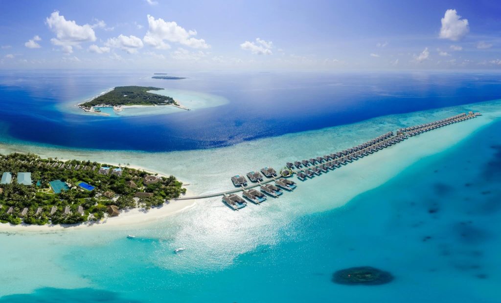 paisagem da àgua nas Maldivas